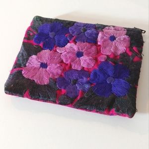 Small Zipper Pouch Purple Pink Plaid Coin Purse